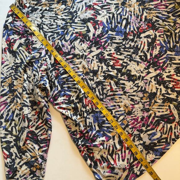 Nic+Zoe Doodle Camo Long Sleeve Tee Womens Sz 3X Multicolor Scribble Knit Tunic - Picture 9 of 9